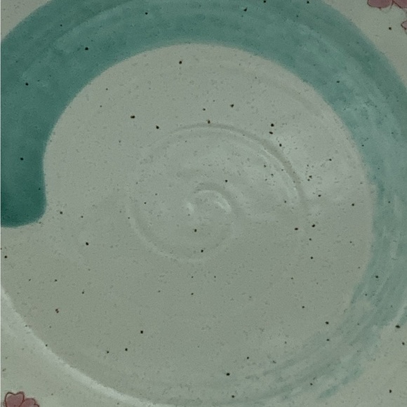 Pink Blossom 8 1/2” Speckled Pottery Plate - Picture 3 of 10